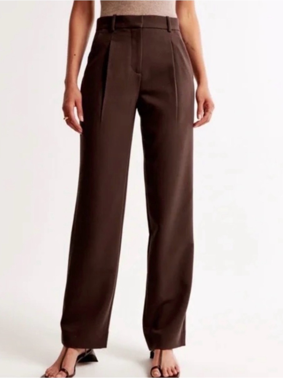 Women's High-Waist Wide-Leg Sloane Trouser Pant - Brown